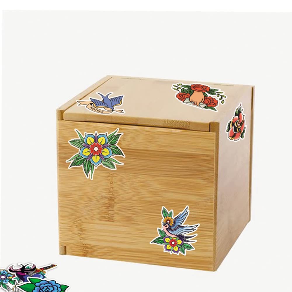 ◼︎オールドスクールタトュー　総柄カードケース　tattoo Amazon.co.jp: オールドスクール タトゥー ステッカー 100枚セット PVC